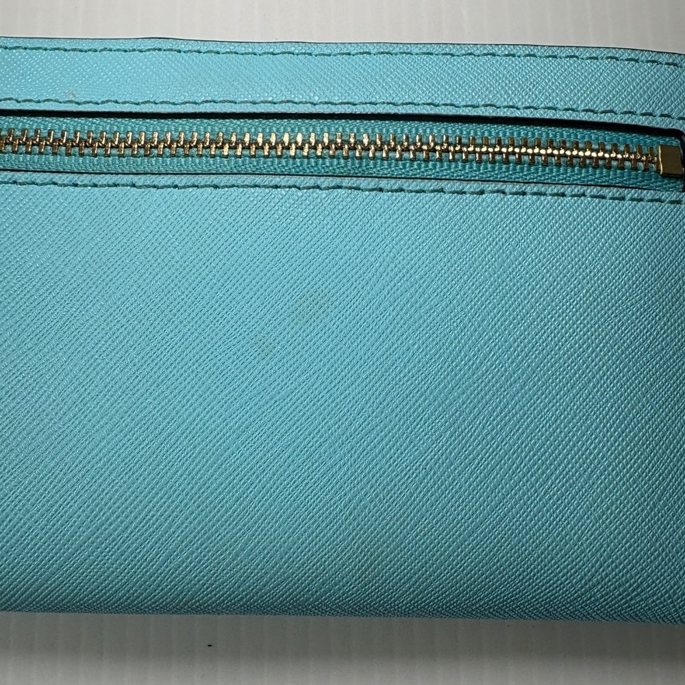 Kate Spade Grand Street Stacy Bifold Leather Slim Wallet Turquoise/Aqua/Blue - Picture 8 of 13